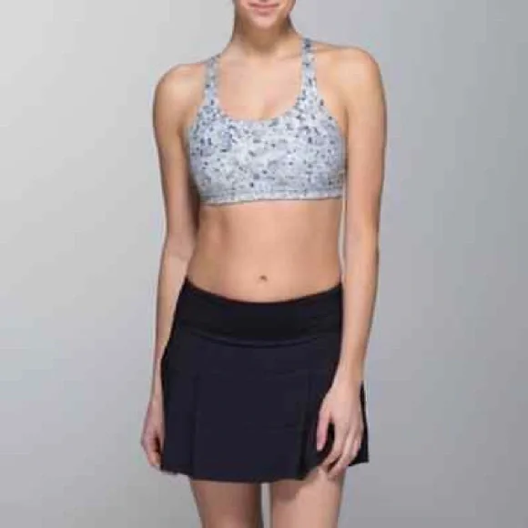 Sold- LULULEMON Top Speed Fleur Silver Spoon Sports Bra - Picture 3 of 8